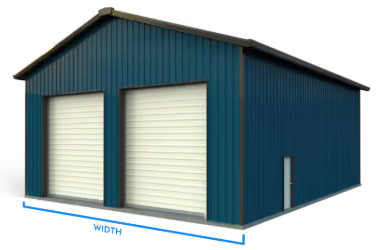Metal building width diagram