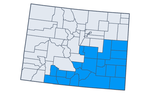 Colorado Springs, CO service area map