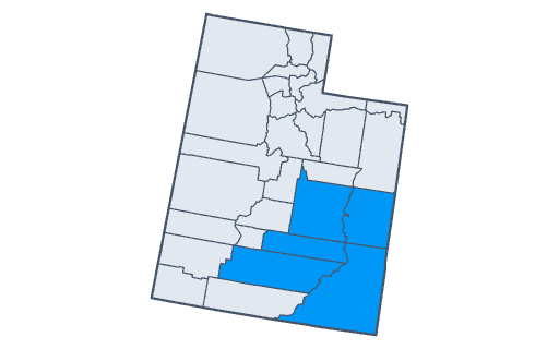 Eastern Utah service area map