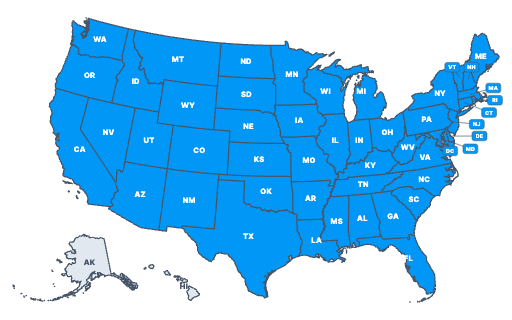 Whitestar Metal Buildings nationwide kit delivery map