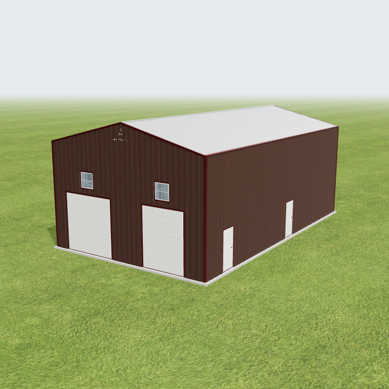 30x50x18 Shop Metal Building 3D preview