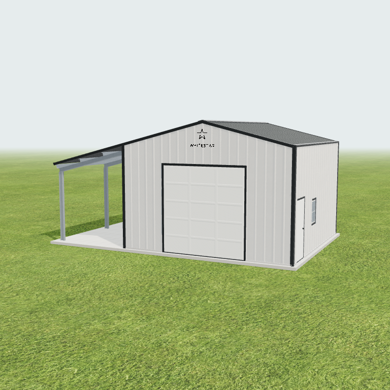 20x20x12 Shop Metal Building 3D preview