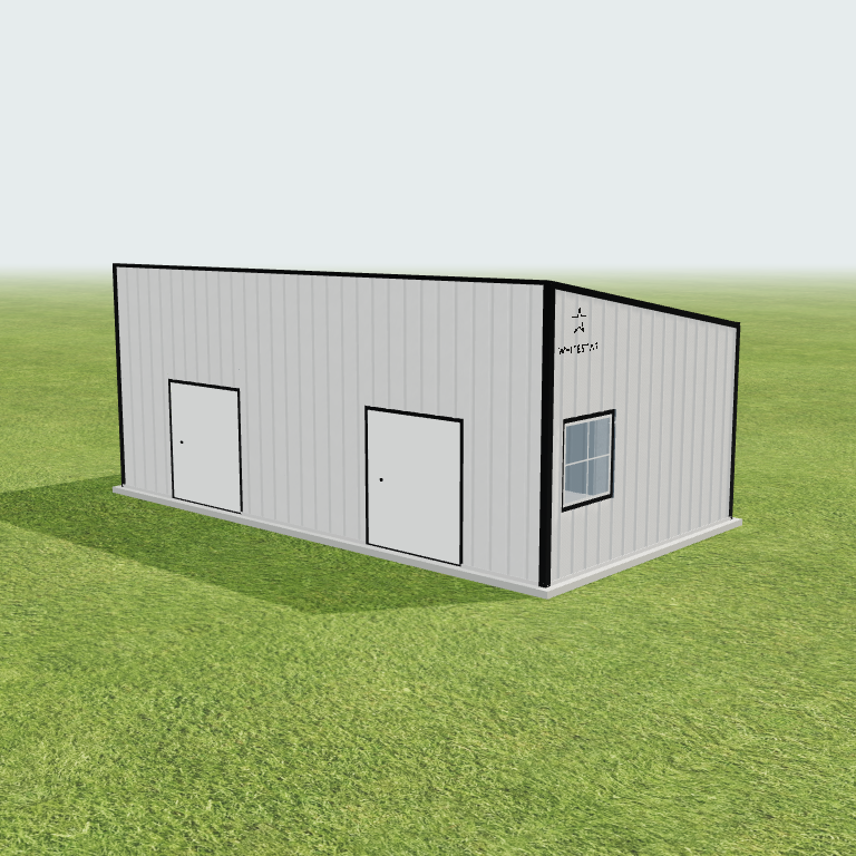 16x30x10 Shop Metal Building 3D preview