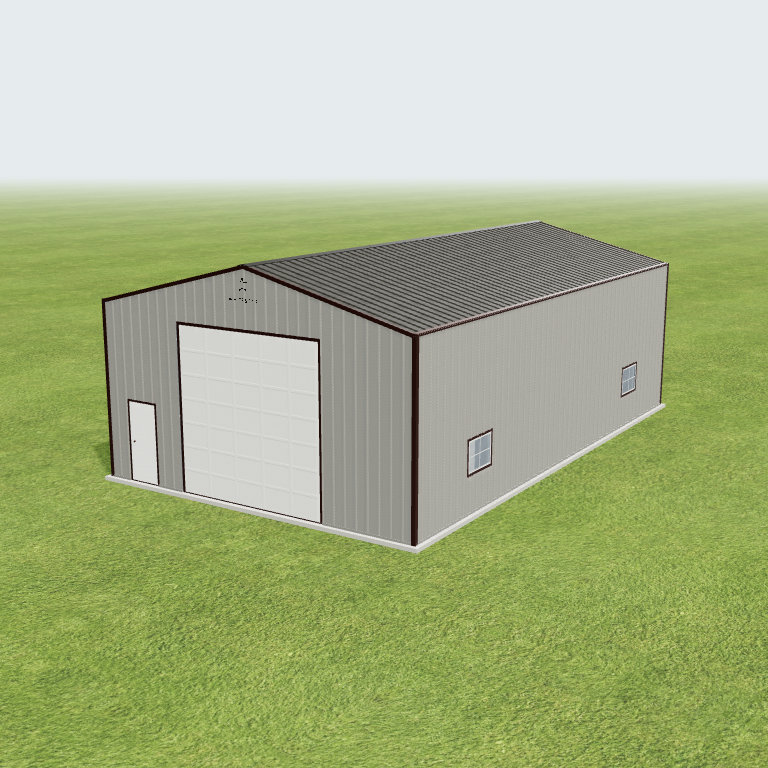 30x50x15 Shop Metal Building 3D preview