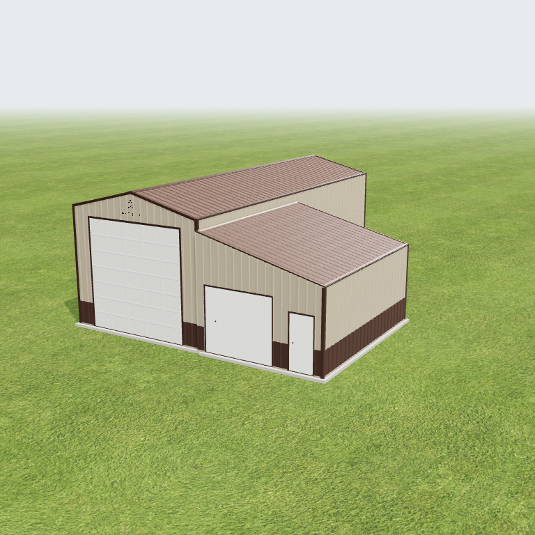 18.5x45x15.08 Shop Metal Building 3D preview