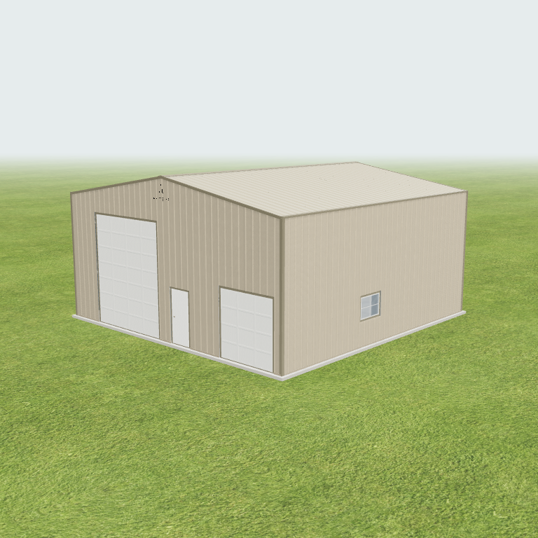 36x36x16 Shop Metal Building 3D preview