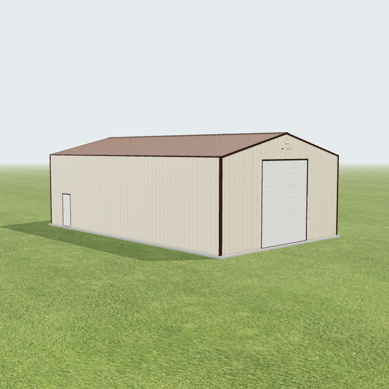 30x50x14.42 Shop Metal Building 3D preview