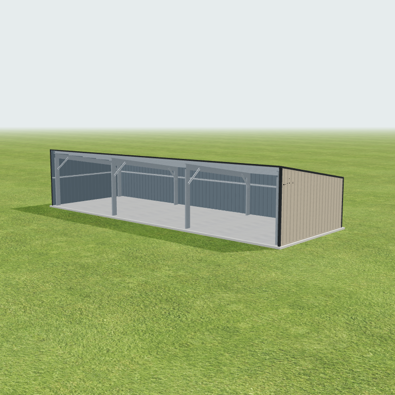 20x60x9 Shop Metal Building 3D preview