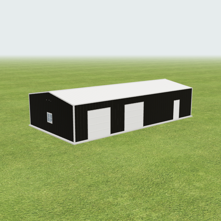 25x50x10 Shop Metal Building 3D preview