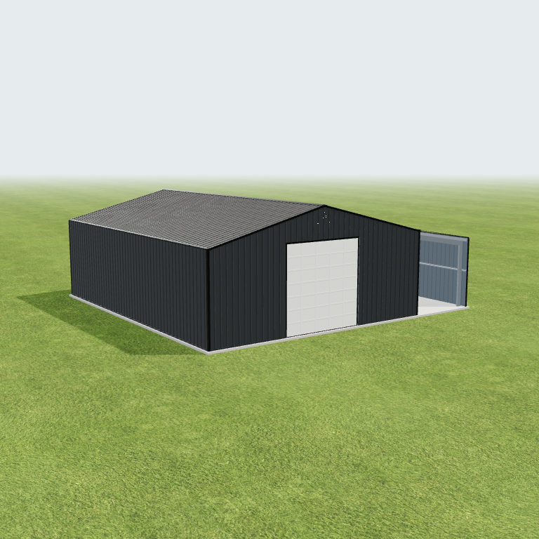 40x50x14 Shop Metal Building 3D preview