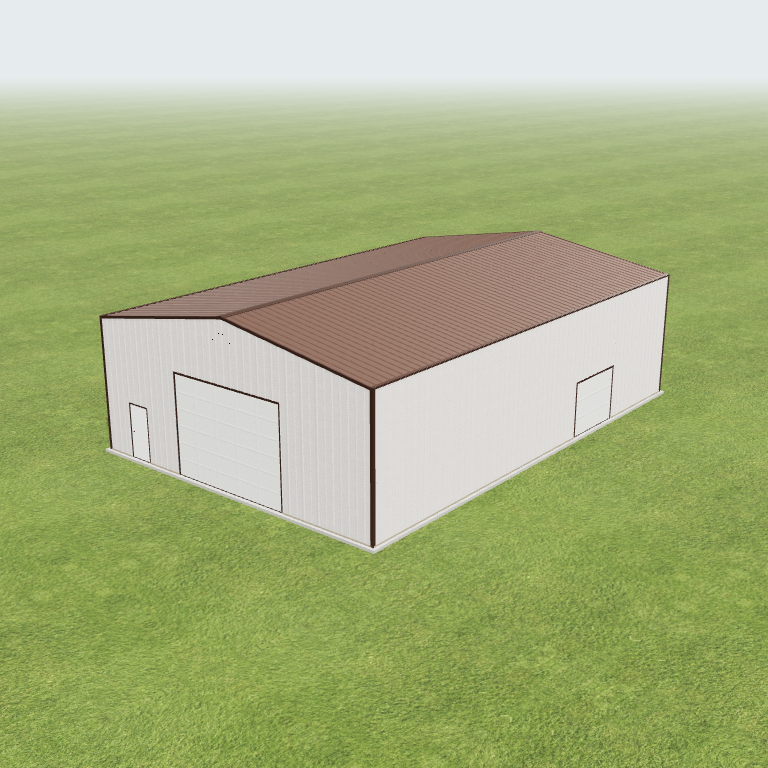40x60x16 Shop Metal Building 3D preview