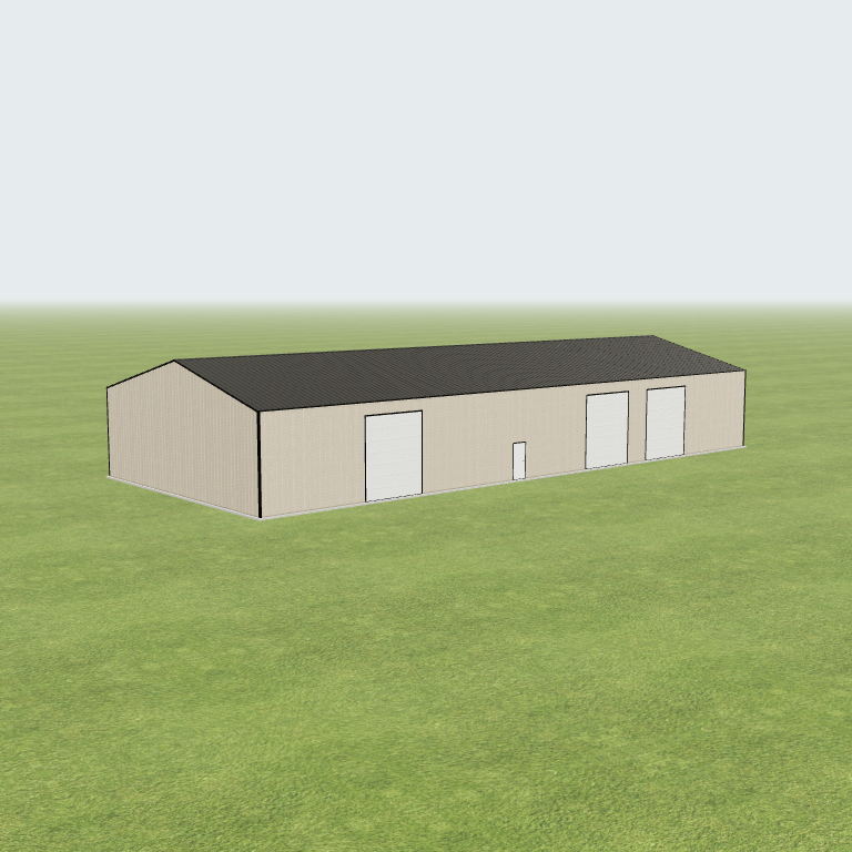 50x120x16 Shop Metal Building 3D preview