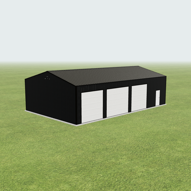 30x50x12 Shop Metal Building 3D preview