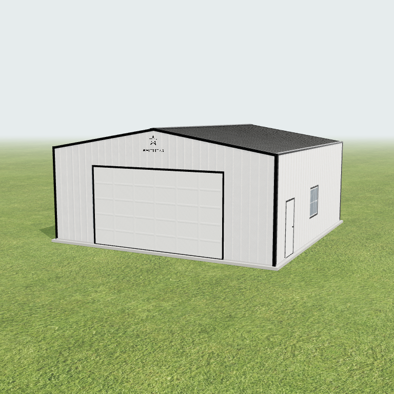30x30x12 Shop Metal Building 3D preview