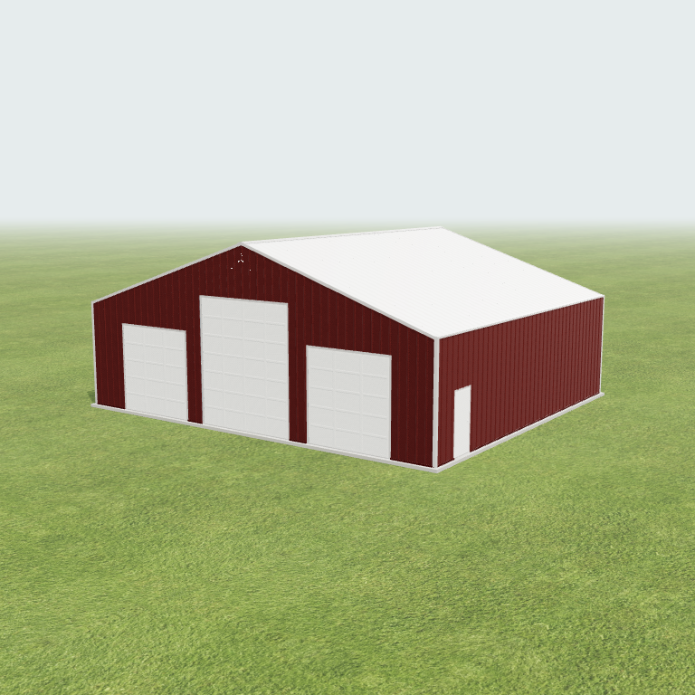 46x40x12 Shop Metal Building 3D preview