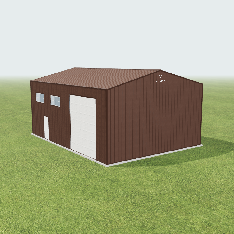 30x40x16 Shop Metal Building 3D preview