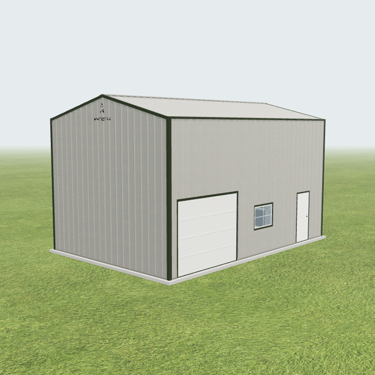 20x30x16 Shop Metal Building 3D preview