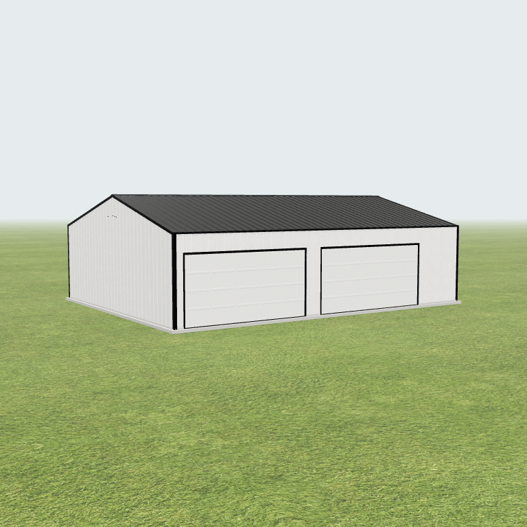 32x42x10 Shop Metal Building 3D preview