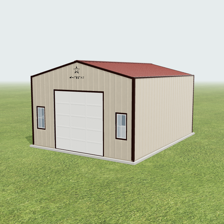 20x26x12 Shop Metal Building 3D preview