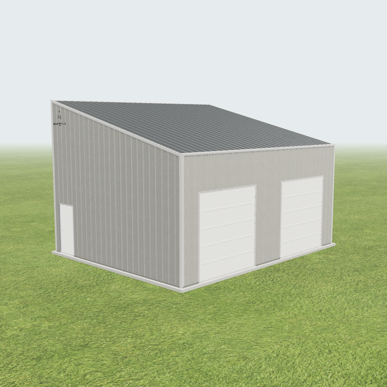 24x30x14 Shop Metal Building 3D preview