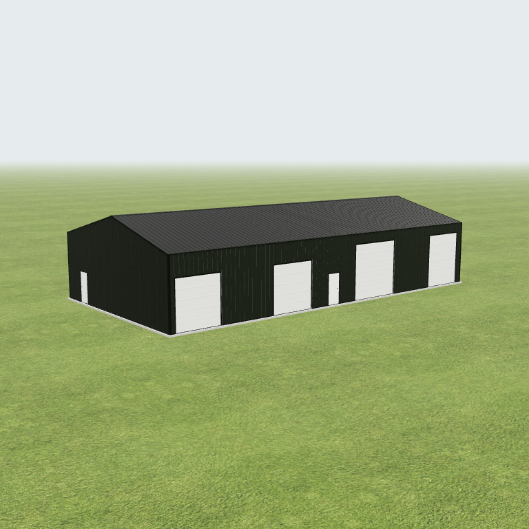 40x80x14 Shop Metal Building 3D preview