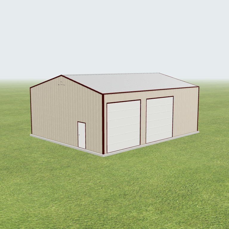 32x40x14 Shop Metal Building 3D preview