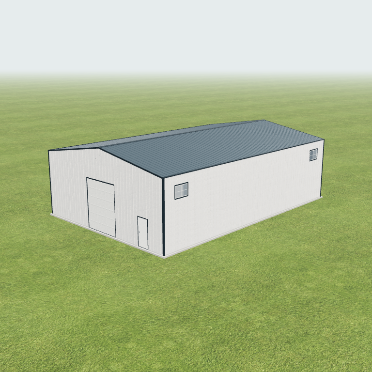 40x60x16 Shop Metal Building 3D preview