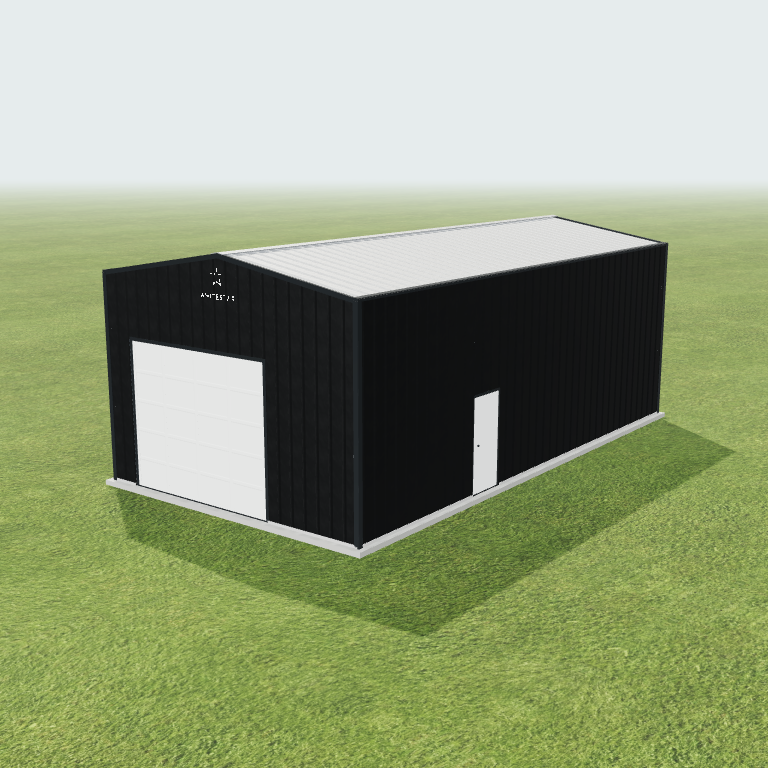 21x39.5x14 Shop Metal Building 3D preview