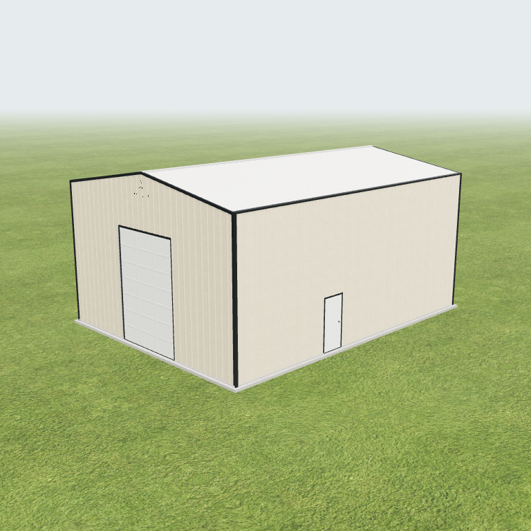 30x40x18 Shop Metal Building 3D preview
