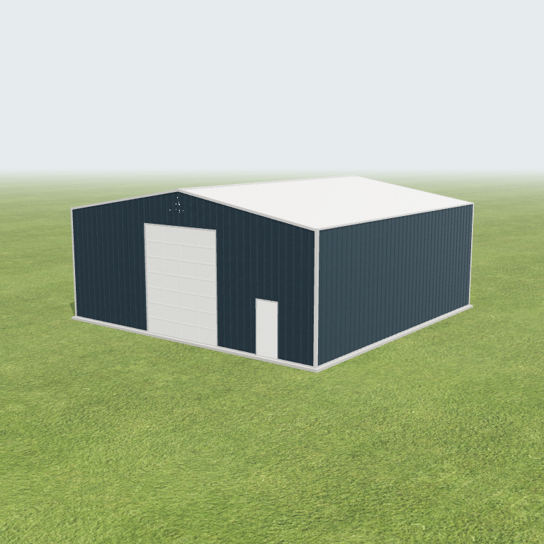 40x40x15 Shop Metal Building 3D preview