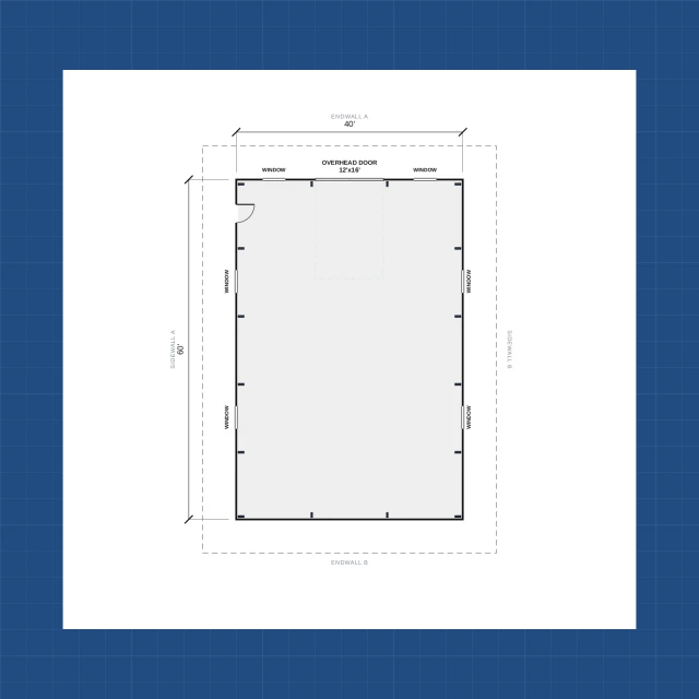 Building floor plan with dimensions