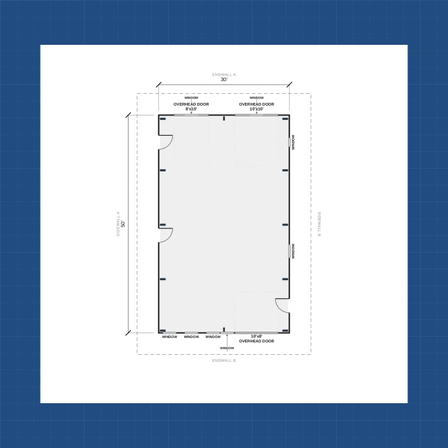 Building floor plan with dimensions