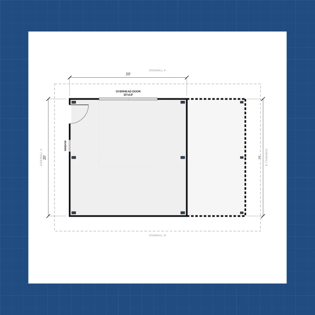 Building floor plan with dimensions