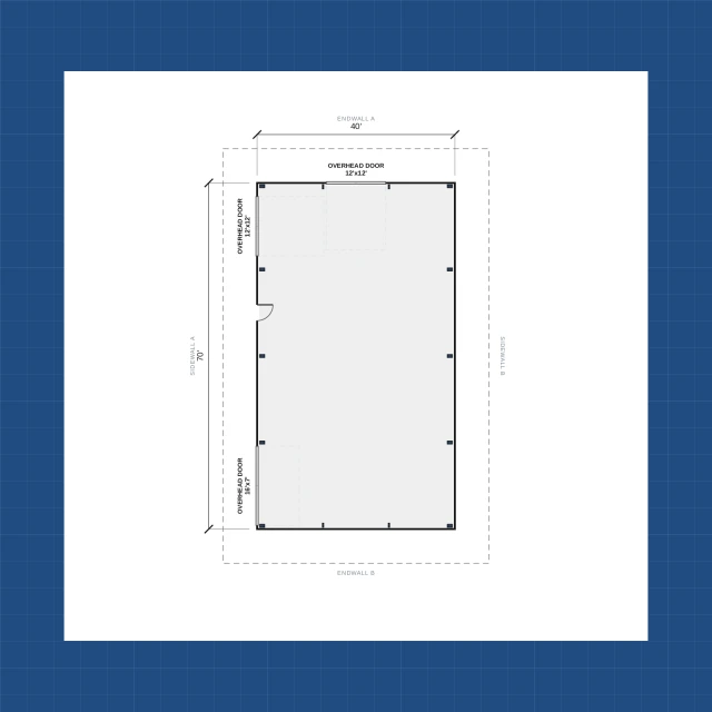 Building floor plan with dimensions