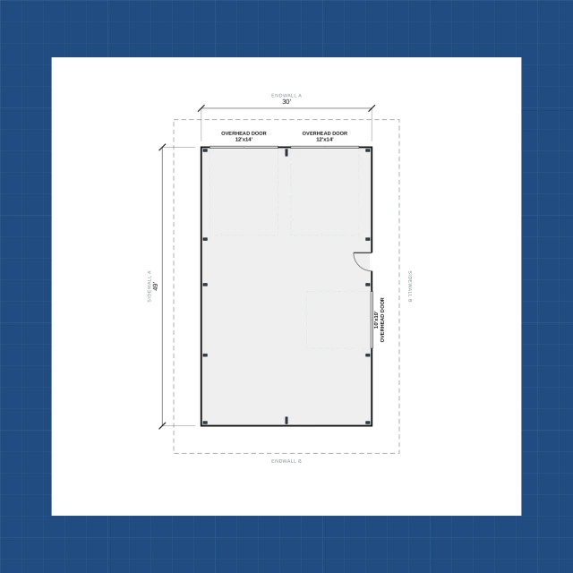 Building floor plan with dimensions