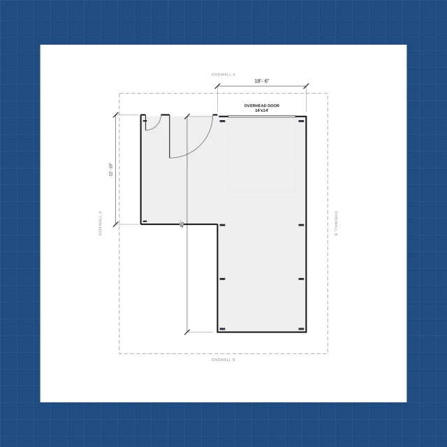 Building floor plan with dimensions