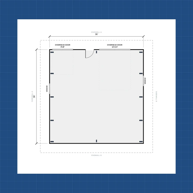 Building floor plan with dimensions