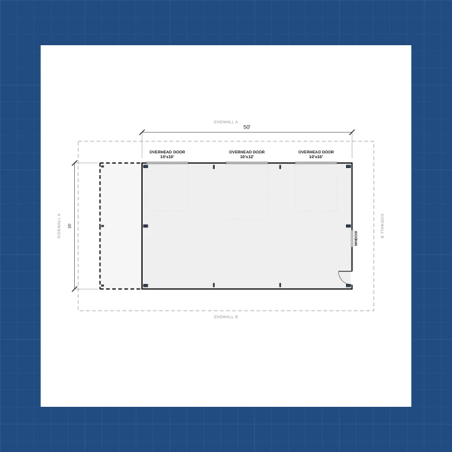 Building floor plan with dimensions