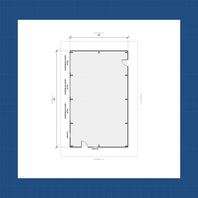 Building floor plan with dimensions