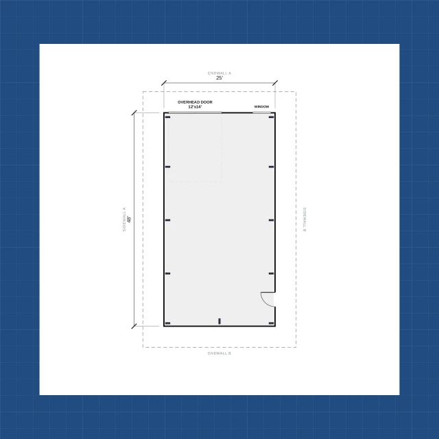 Building floor plan with dimensions