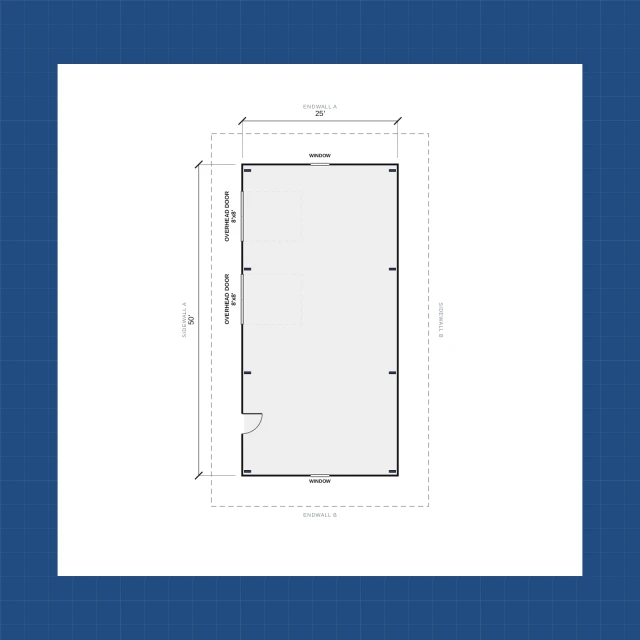 Building floor plan with dimensions