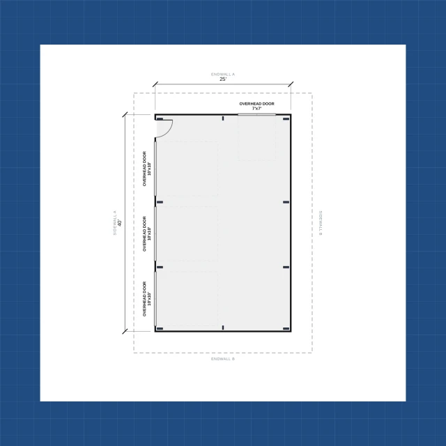 Building floor plan with dimensions