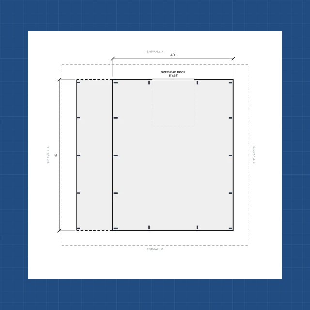 Building floor plan with dimensions