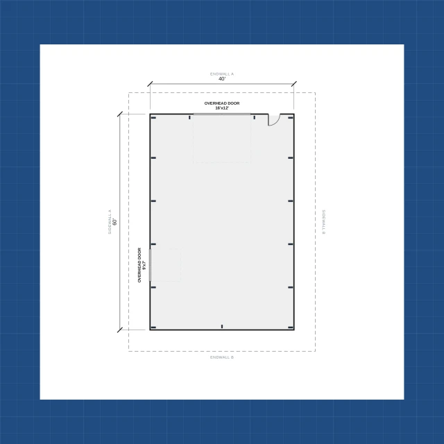 Building floor plan with dimensions