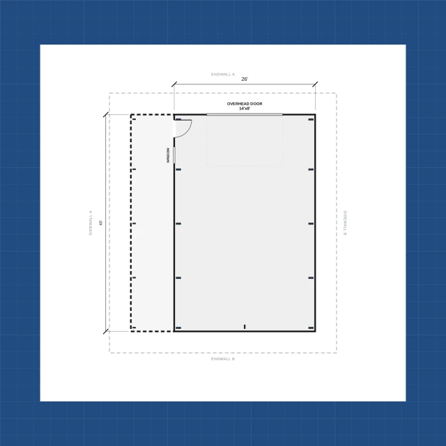 Building floor plan with dimensions