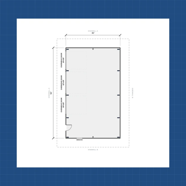 Building floor plan with dimensions