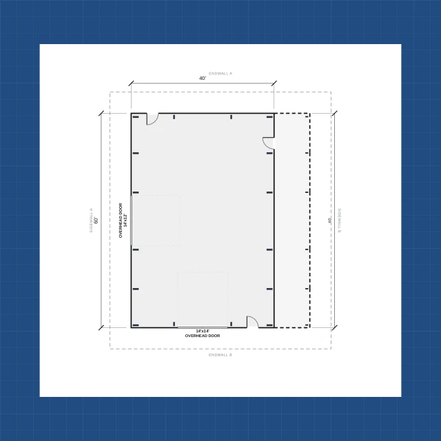 Building floor plan with dimensions