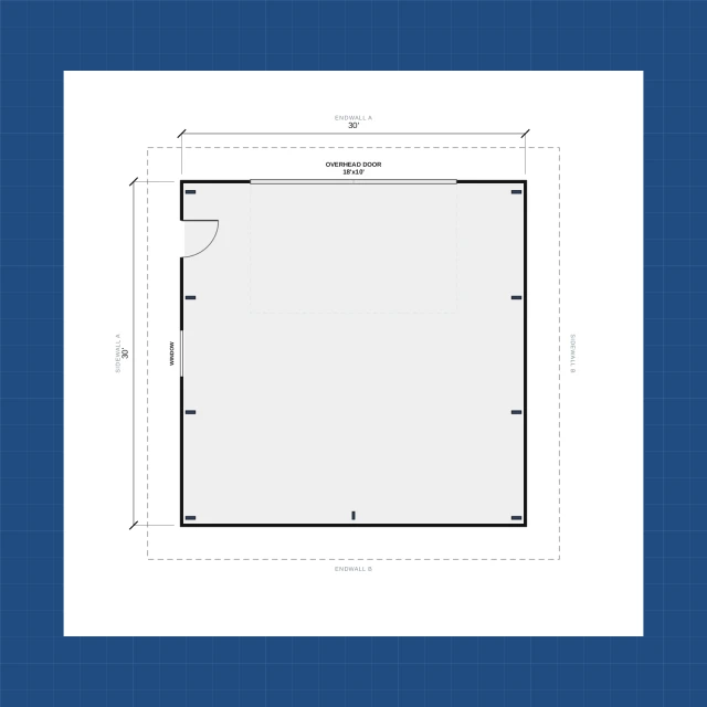 Building floor plan with dimensions