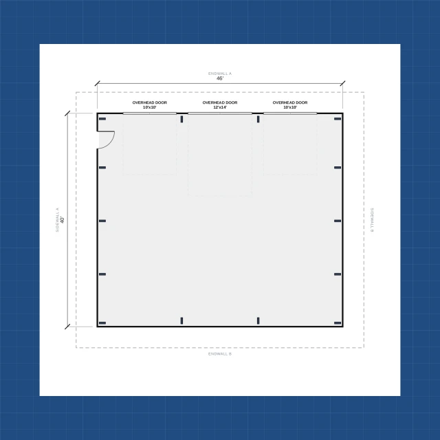 Building floor plan with dimensions