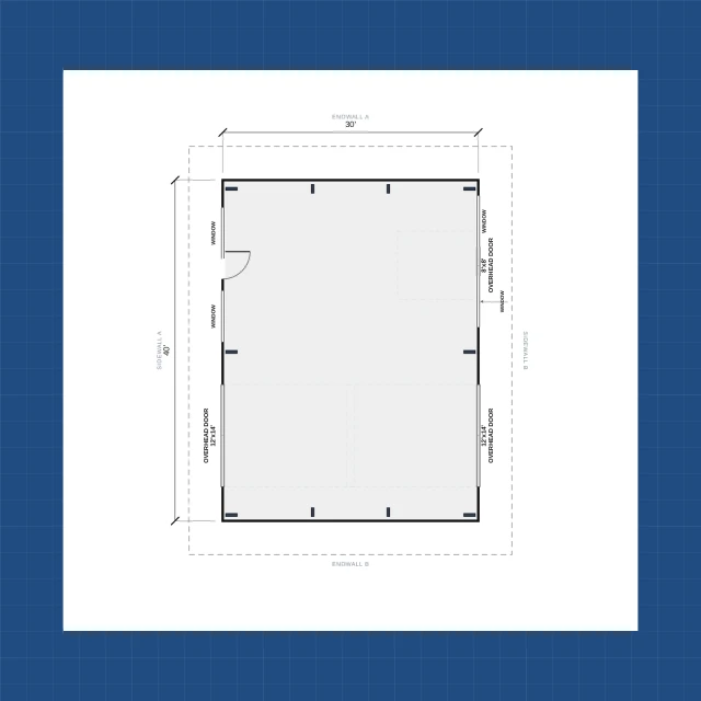 Building floor plan with dimensions